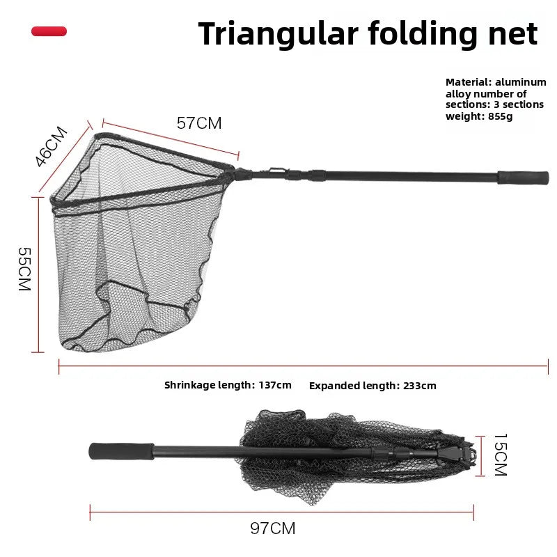 Triangular folding net, dimension panel