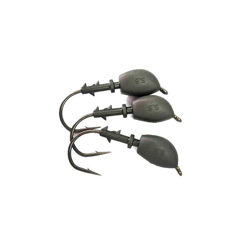 Tungsten wacky jig heads with weed guard option