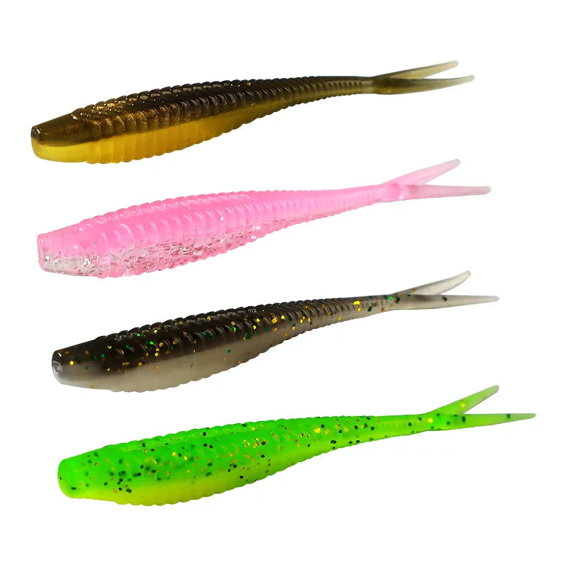 Split tail baits, four colors