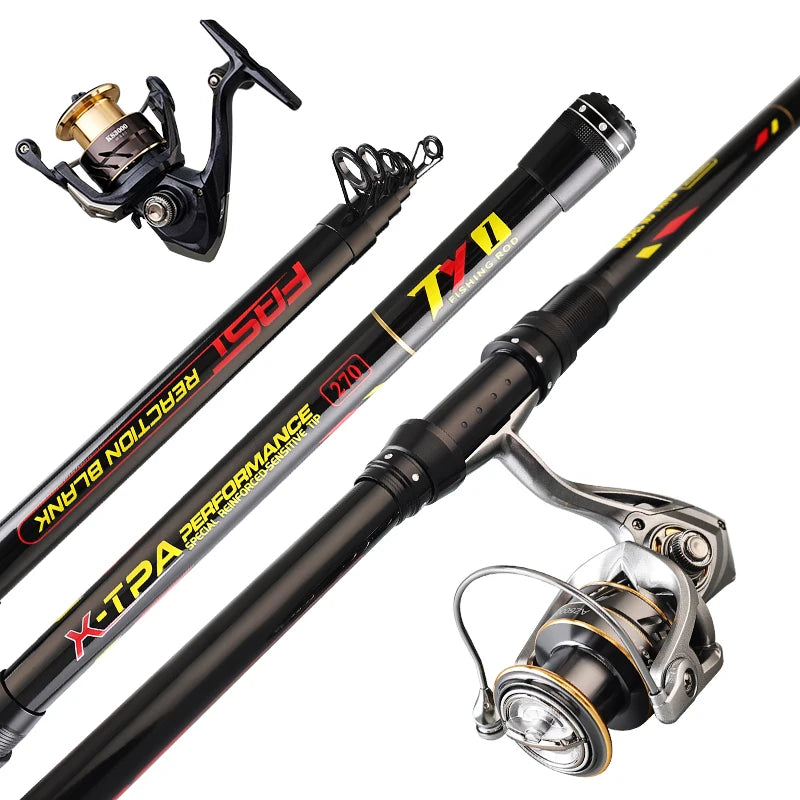 Telescopic carbon surf combo sets