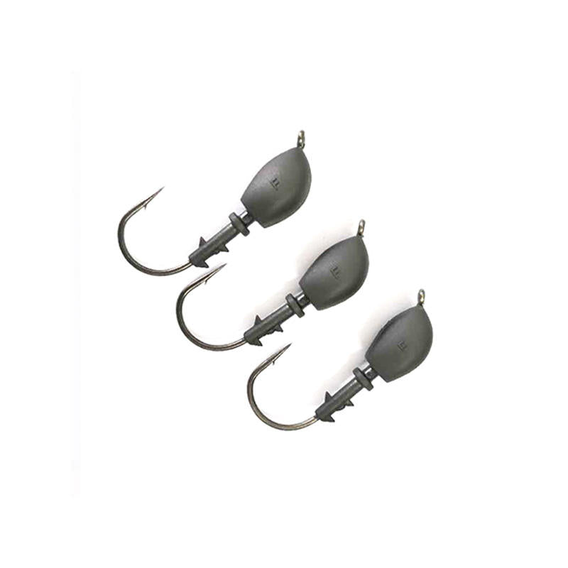 Tungsten wacky jig heads with weed guard option