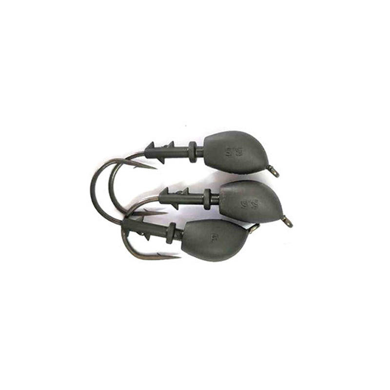 Tungsten wacky jig heads with weed guard option