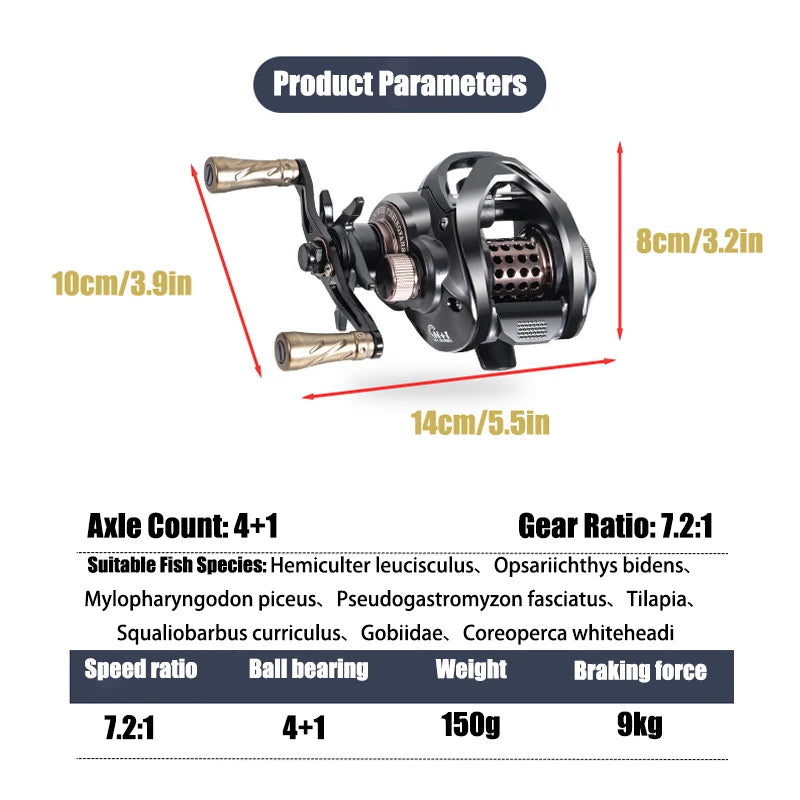 Finesse Baitcasting Reel | 150 g, 7.2:1