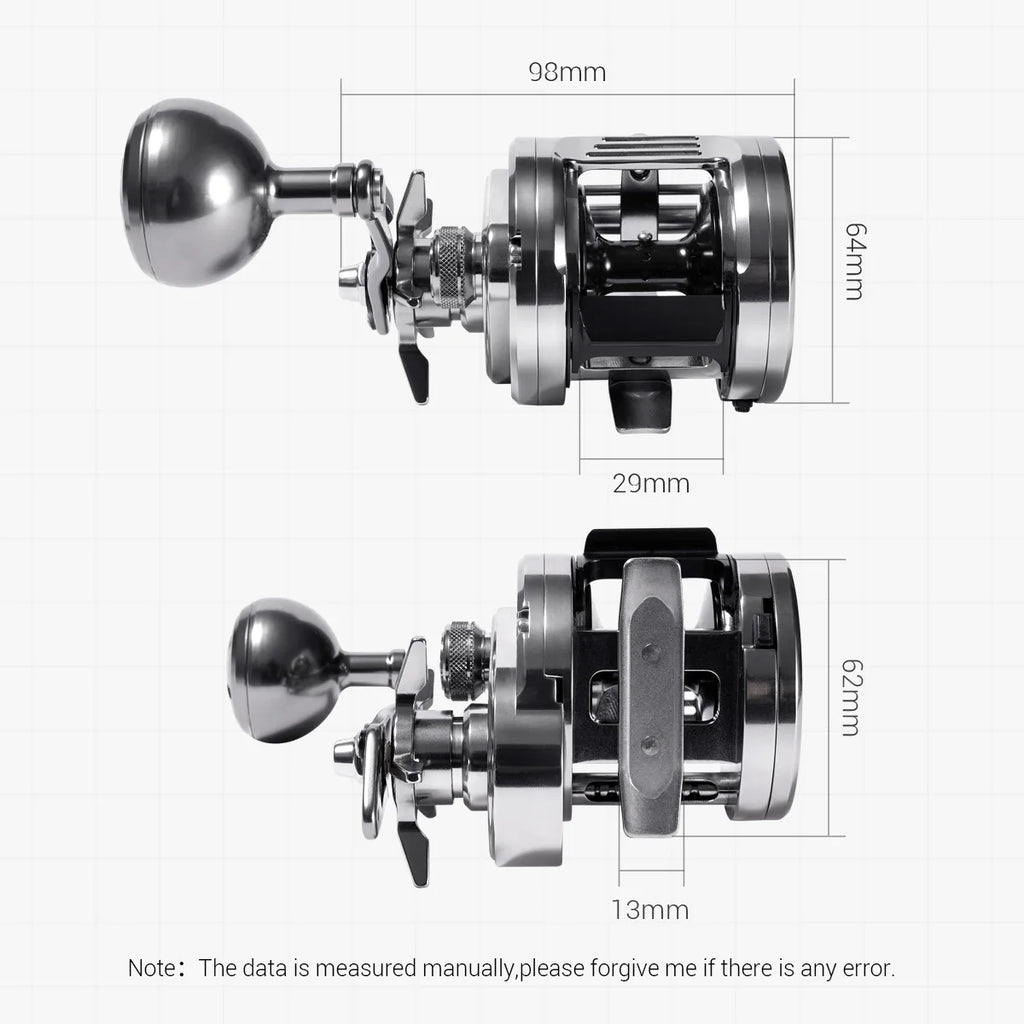Overhead Jigging Reel | CNC Aluminum, 10 kg Drag