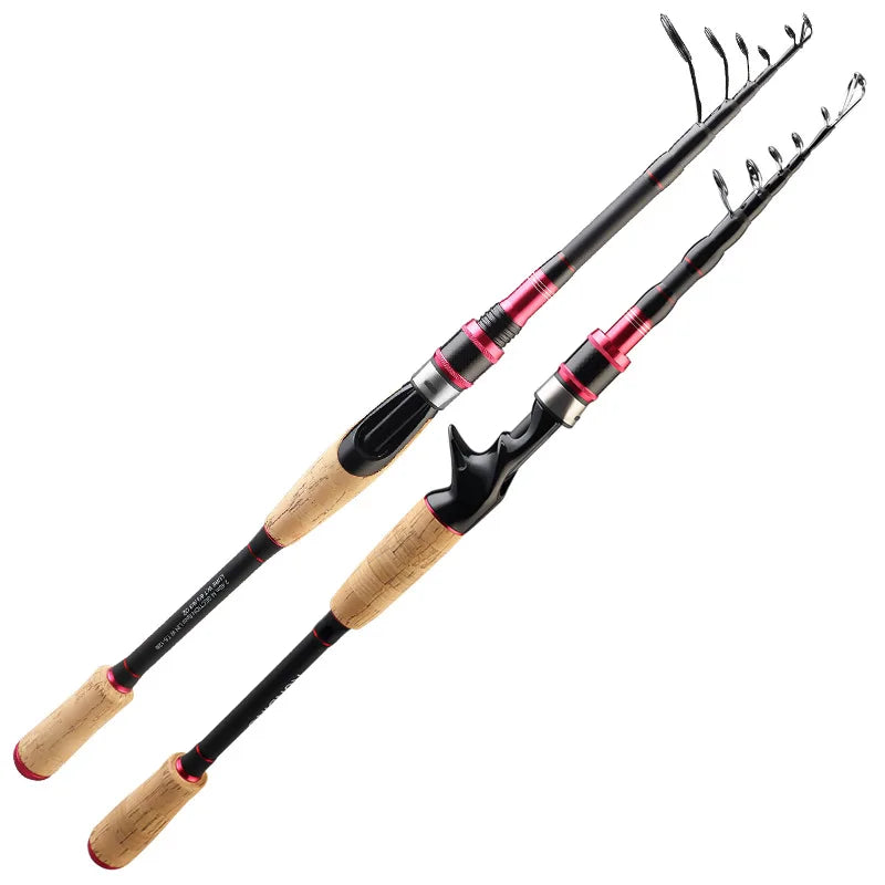 Telescopic carbon travel rod, pair