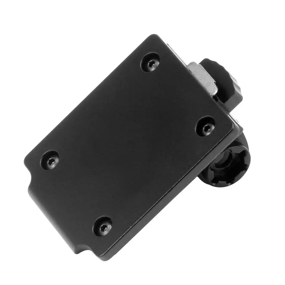 CNC aluminum helmet mount base, front