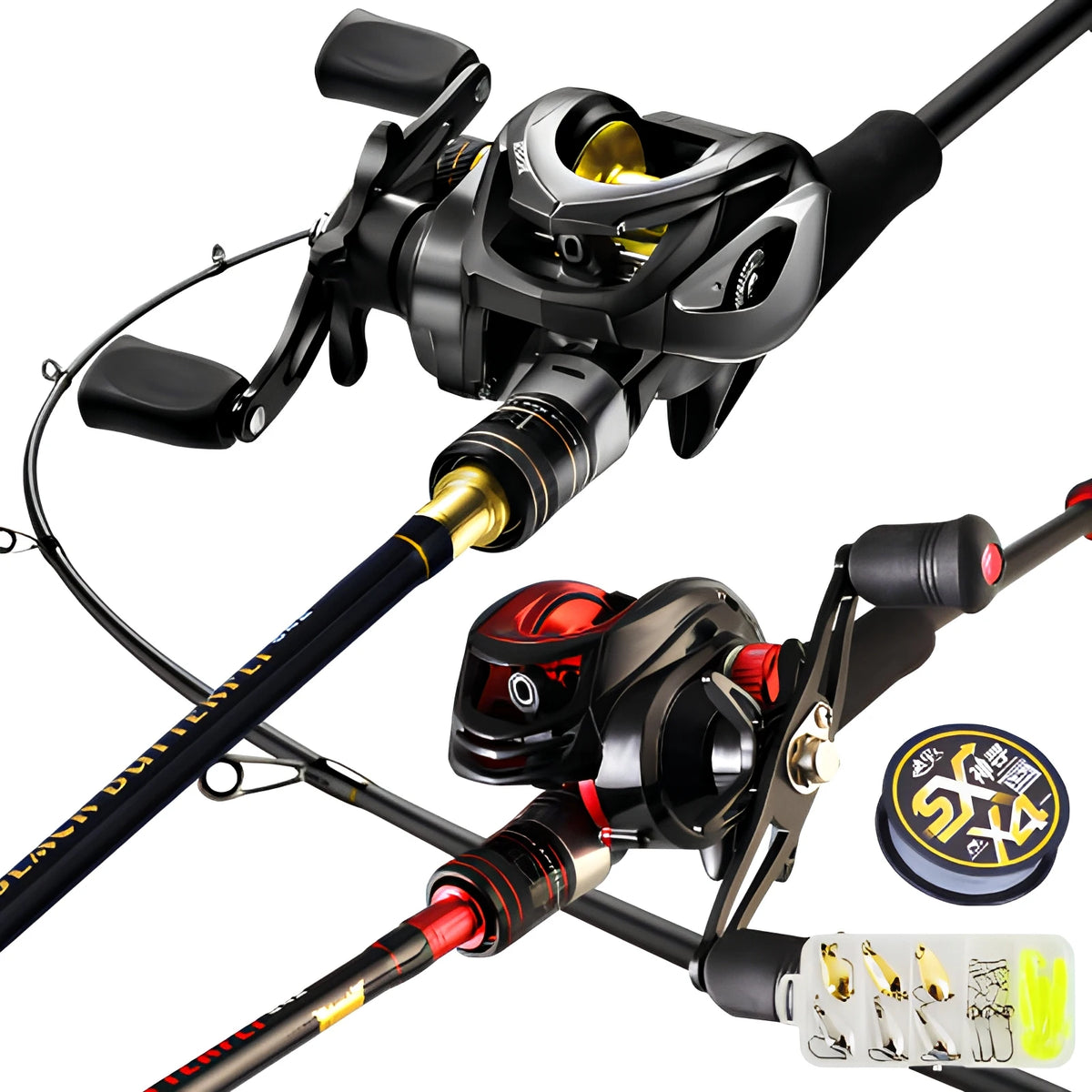 Casting rod and reel combo, full set