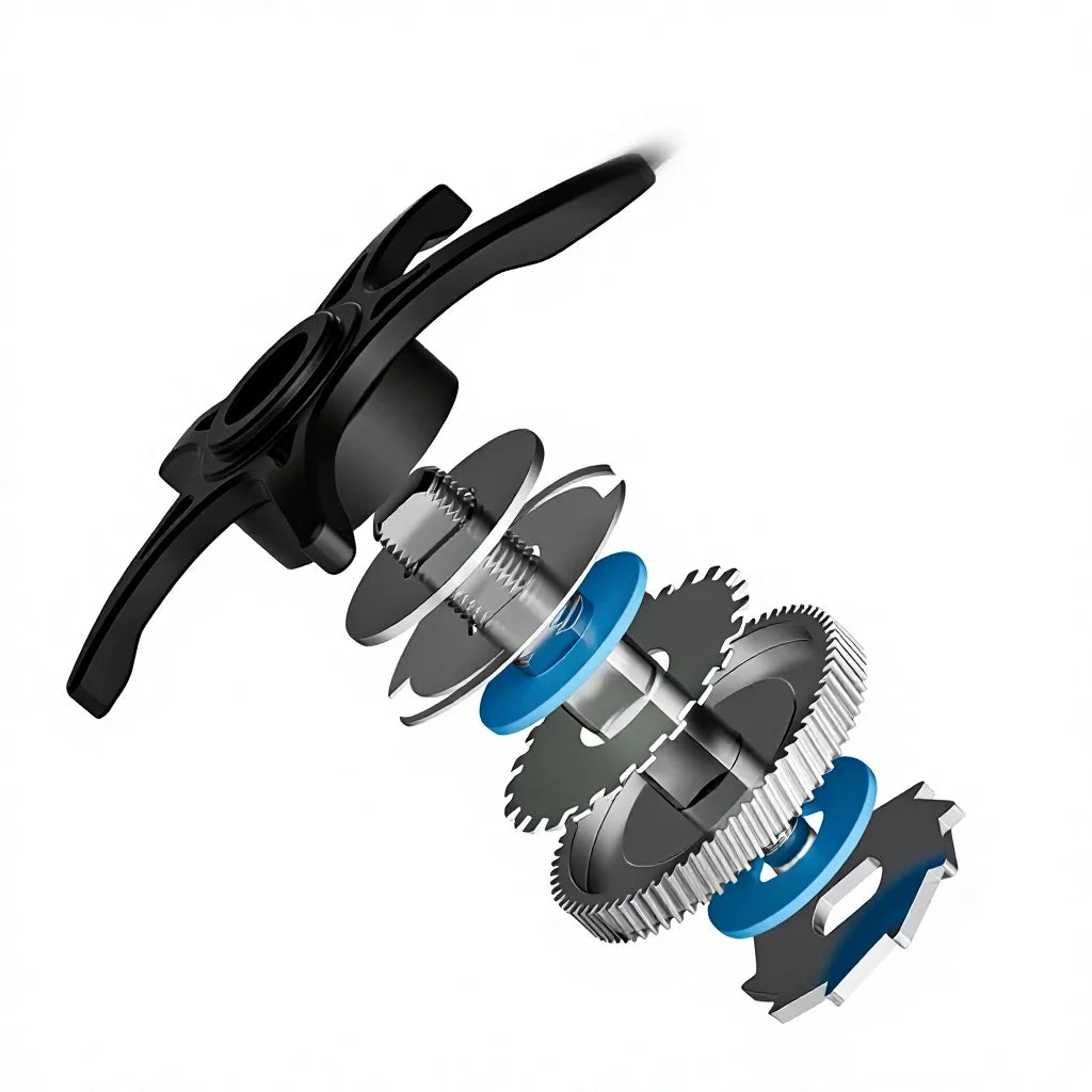 Exploded gear and bearing view