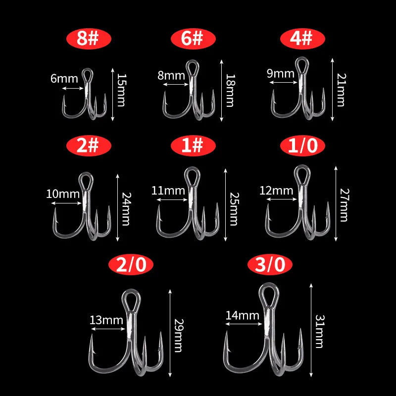 6X Strong Treble Hooks | 5-Pack