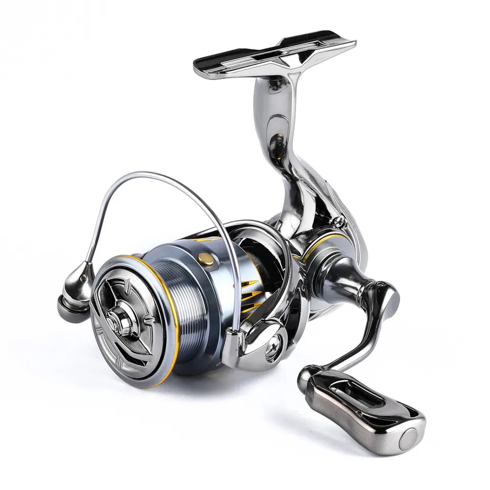 Carbon spinning reel, bail open