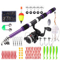Travel spinning combo kit, purple rod set