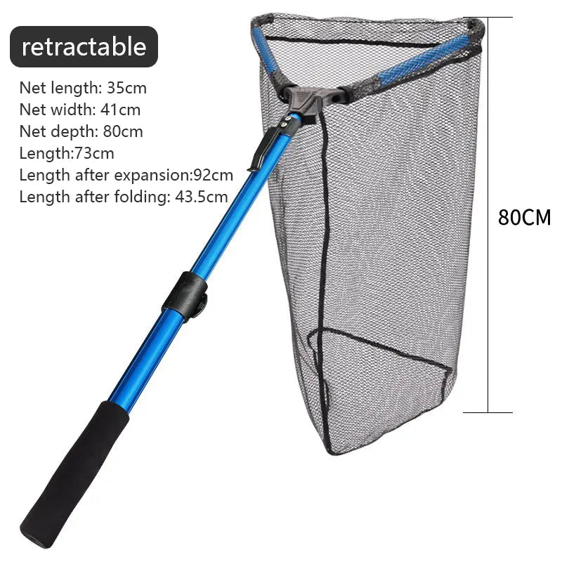 Folding landing net, basket depth