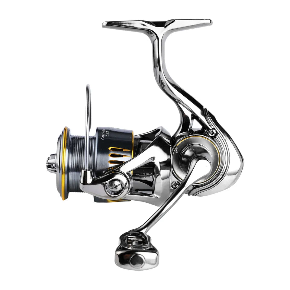 Carbon spinning reel, rear angle