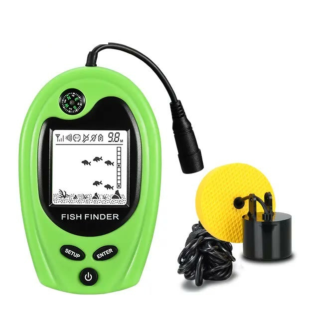 Portable sonar fish finder, in hand