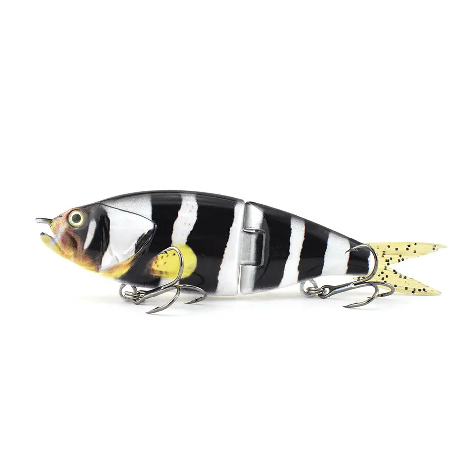 BACKWATER OUTLAW Glide bait 150mm in black-and-white finish