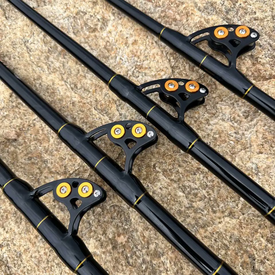 Fiberglass Trolling Rod 52in | 80-130lb Class, Roller Guides, Bent Butt