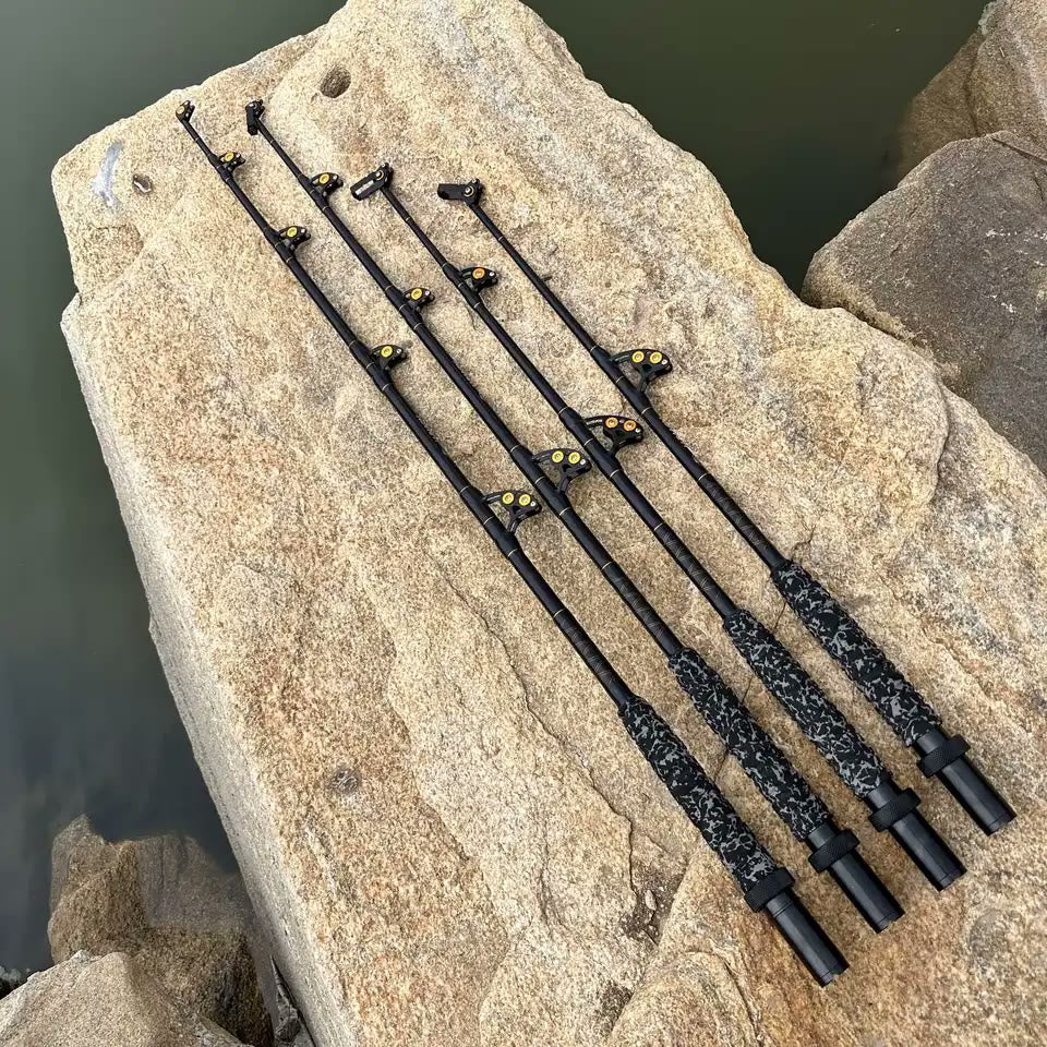 Fiberglass Trolling Rod 52in | 80-130lb Class, Roller Guides, Bent Butt